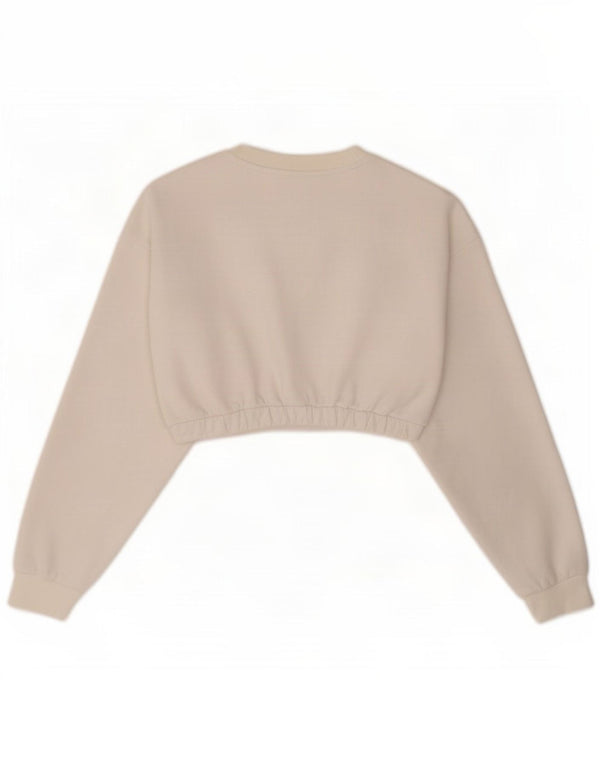 Pulover pentru damă Adidas Graphic Crop Pulover UK 8 Bumbac alb mic