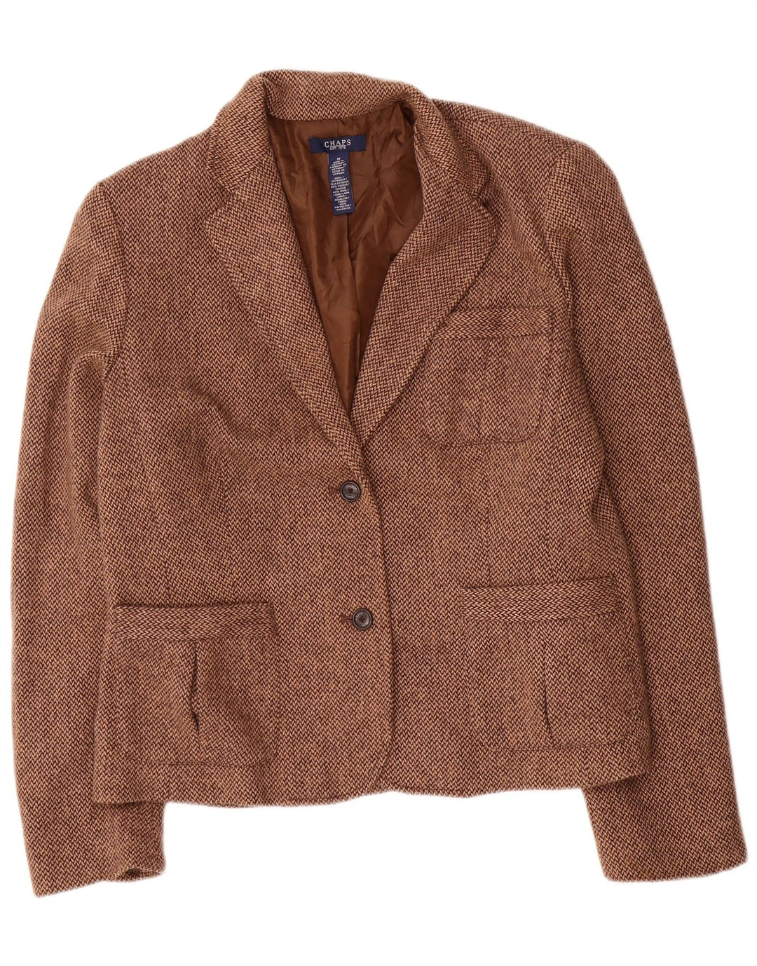 Jachetă Blazer pentru femei Chaps cu 2 nasturi US 16 2XL maro viscoză