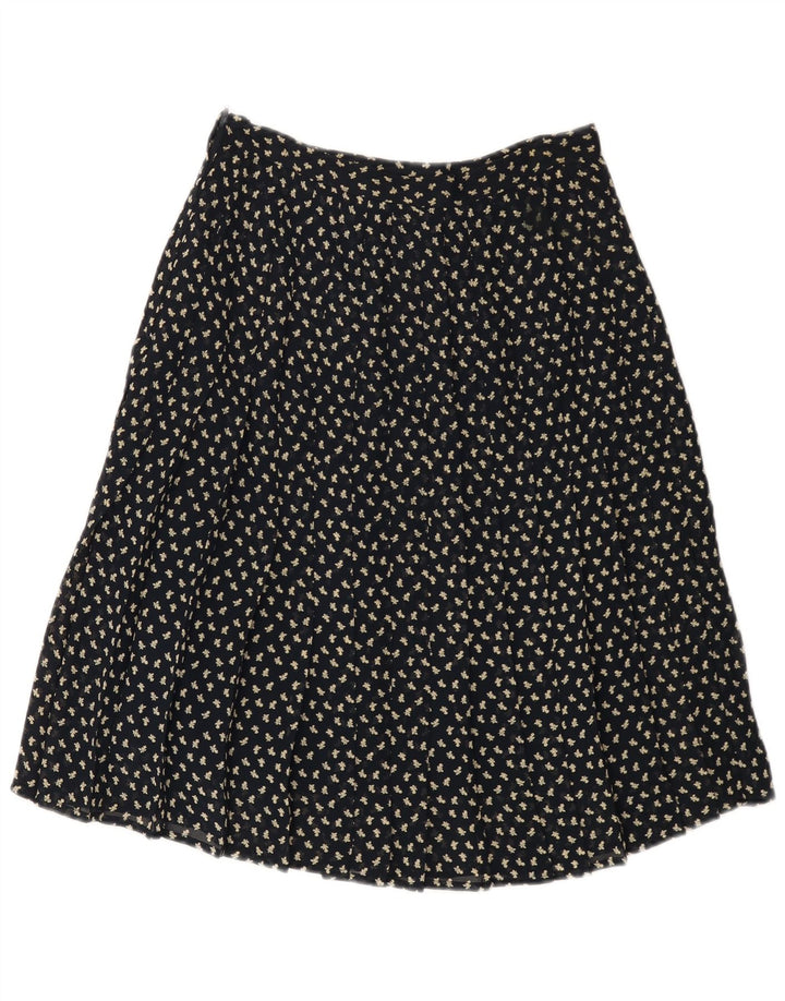 VINTAGE Fustă în formă de A cu talie înaltă pentru femei IT 44 Medium W26 Bleumarin Floral