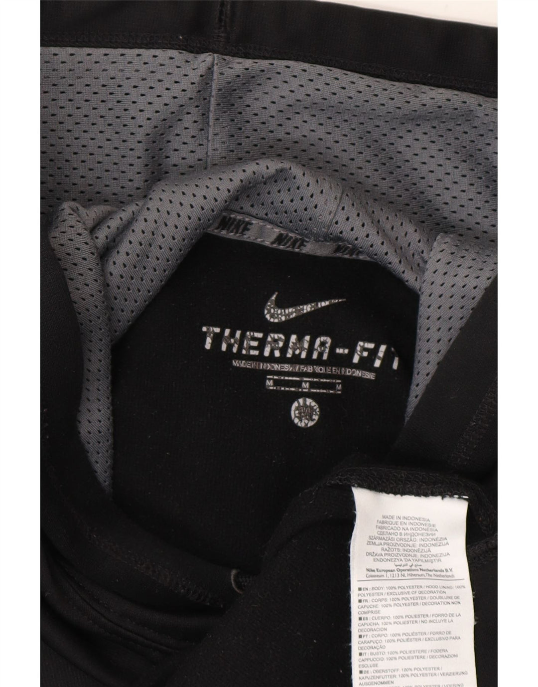 Pulover Nike Therma-Fit pentru bărbați, poliester mediu negru