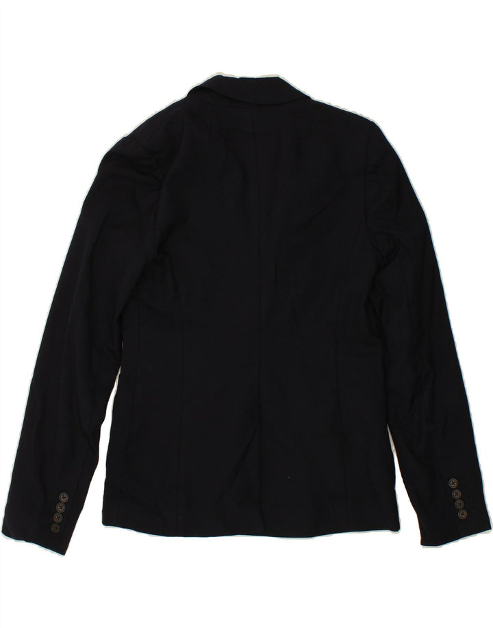 J. CREW Womens 2 Button Blazer Jacket US 6 Medium Navy Blue Wool Vintage J. Crew and Second-Hand J. Crew from Messina Hembry 
