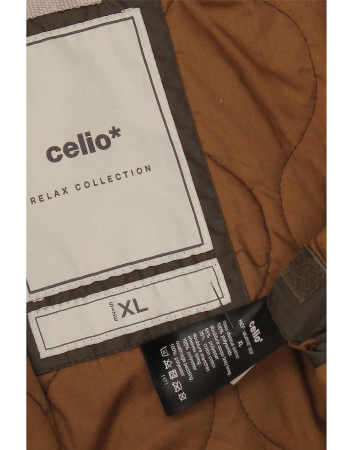 Celio Bomber militar pentru bărbați UK 42 XL Kaki Nylon
