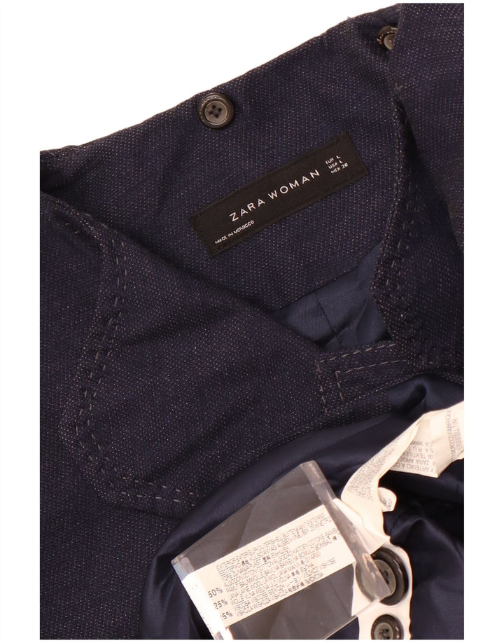 Trench pentru femei Zara UK 14 mare, albastru bleumarin, bumbac
