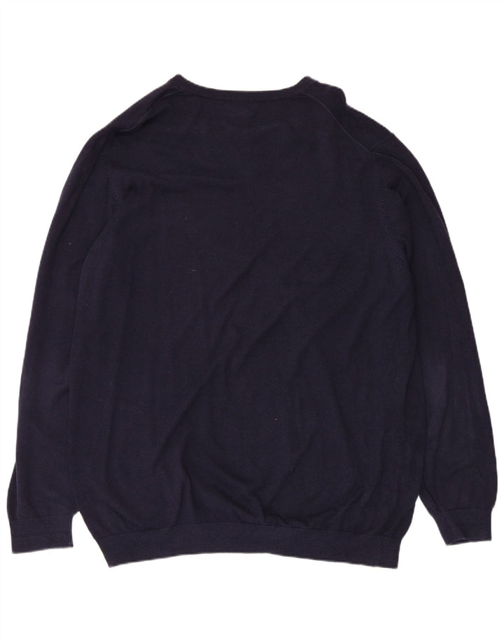 Pulover înalt cu decolteu în V pentru bărbați L.L.Bean, XL, bumbac bleumarin