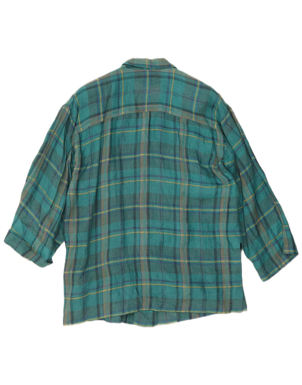 Blazer Vintage pentru femei cu 3 nasturi EU 44 XL Blue Check