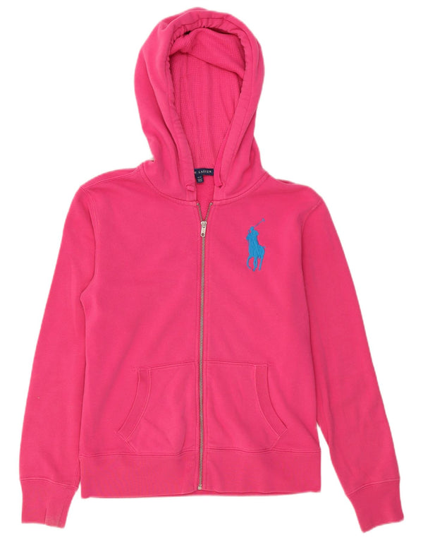 Pulover pentru femei Ralph Lauren, cu fermoar, UK 14, bumbac roz mediu