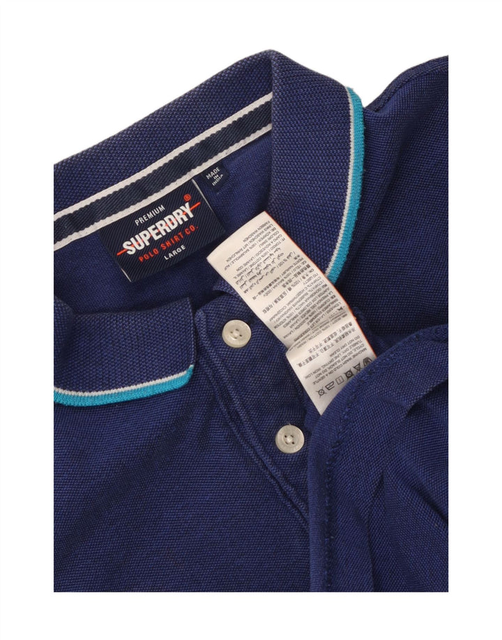 Tricou polo pentru bărbați Superdry, mare, albastru, bumbac