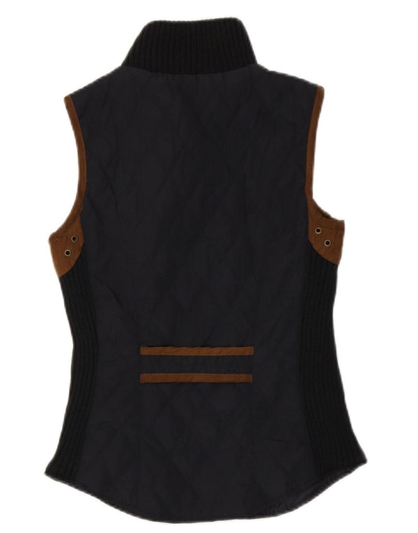 Gilet matlasat pentru femei Zara UK 6 XS bleumarin poliester color bloc
