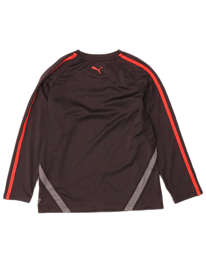 PUMA Băieți Graphic Top cu mânecă lungă 7-8 ani, mic, negru, colorblock
