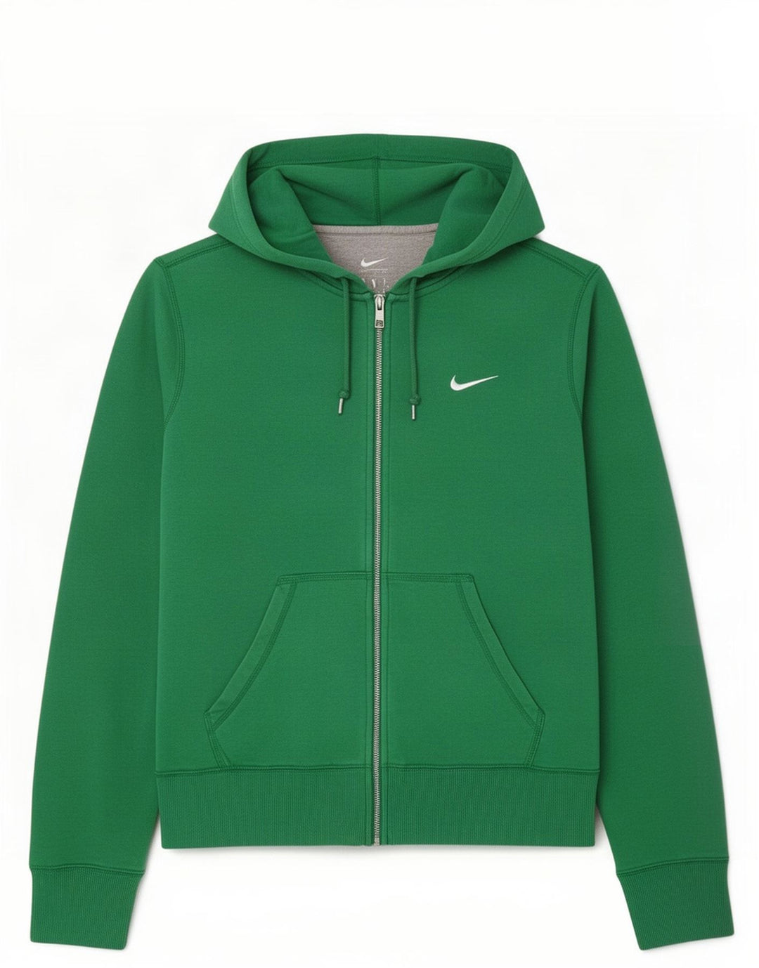 Pulover Nike pentru bărbați, cu fermoar, bumbac verde mediu