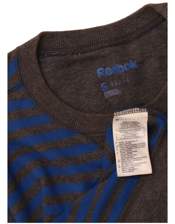 Pulover pentru bărbați REEBOK, bumbac cu dungi mici, albastre