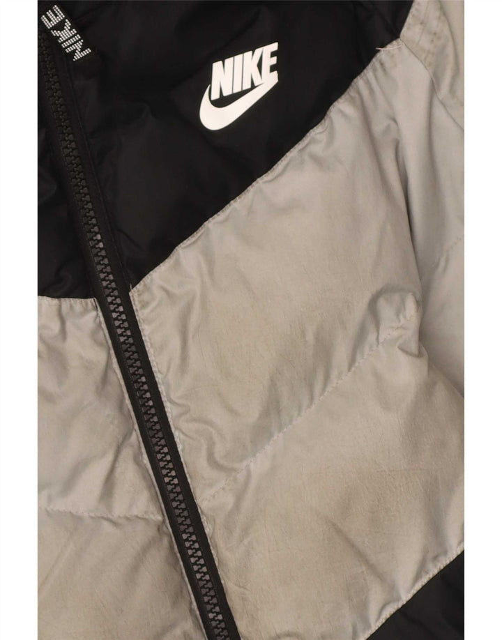 Jachetă căptușită cu glugă Nike pentru băieți 12-13 ani, mare, negru, colorblock