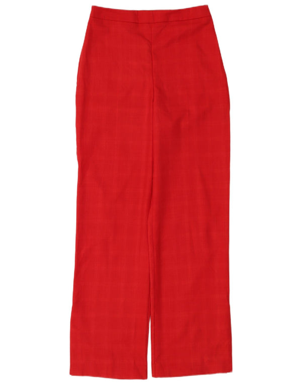 Pantaloni casual Topshop pentru femei, cu croiala lejeră, UK 8 Mici W26 L31, roșu Check