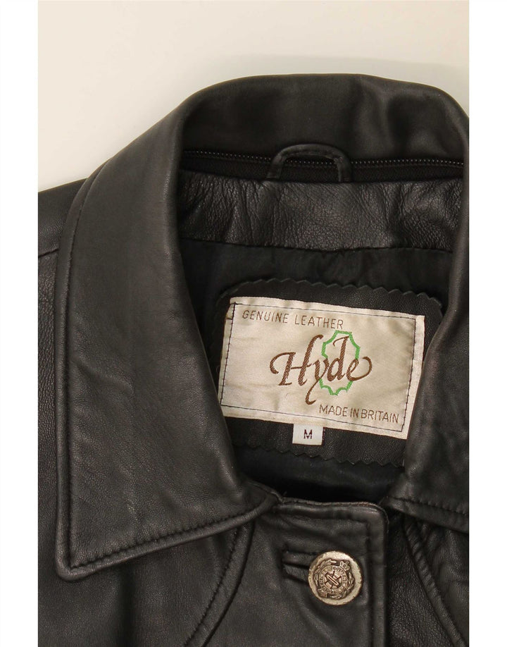 Palton de piele Hyde pentru femei UK 14 Medium Black