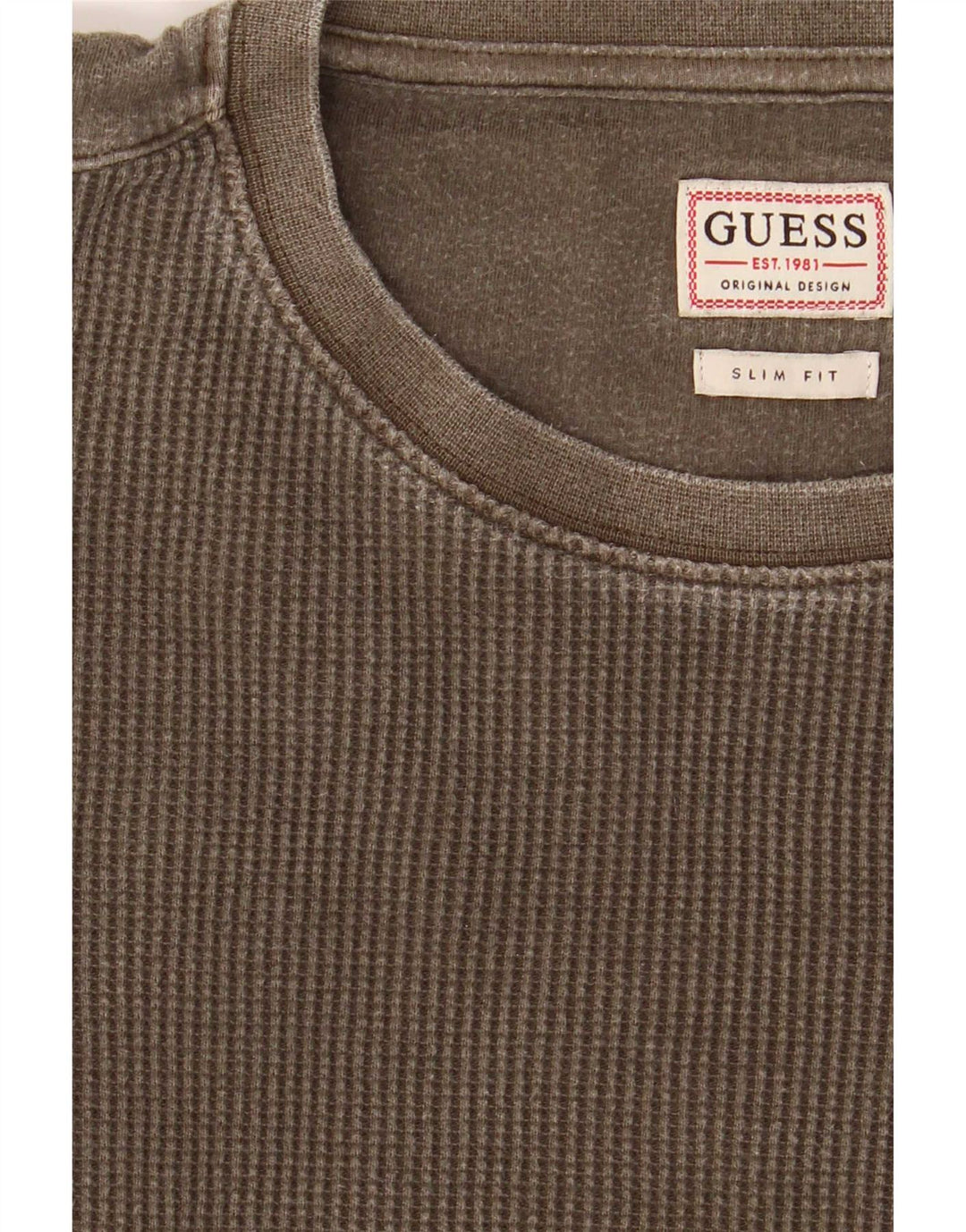 Guess Slim Fit Top cu mânecă lungă, kaki mediu
