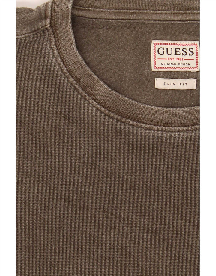 Guess Slim Fit Top cu mânecă lungă, kaki mediu