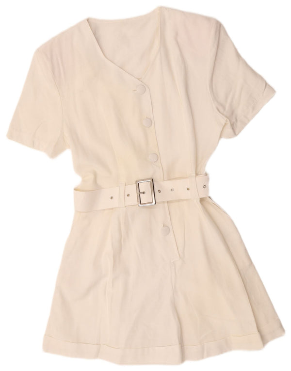 Compartiment Vintage pentru femei UK 12 Medium White Viscose
