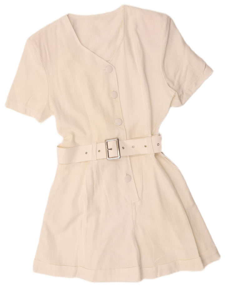 Compartiment Vintage pentru femei UK 12 Medium White Viscose