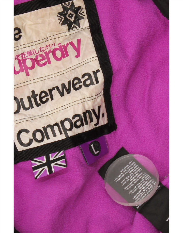 Jachetă căptușită cu glugă Superdry pentru femei UK 40 Poliester negru mare