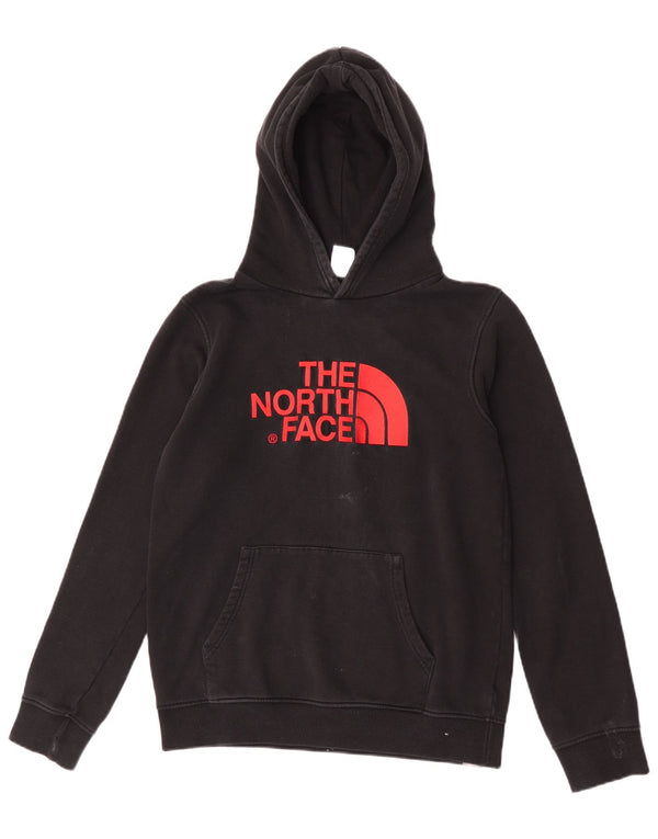 The North Face Girls Graphic Hoodie Jumper 13-14 Years XL Black Cotton