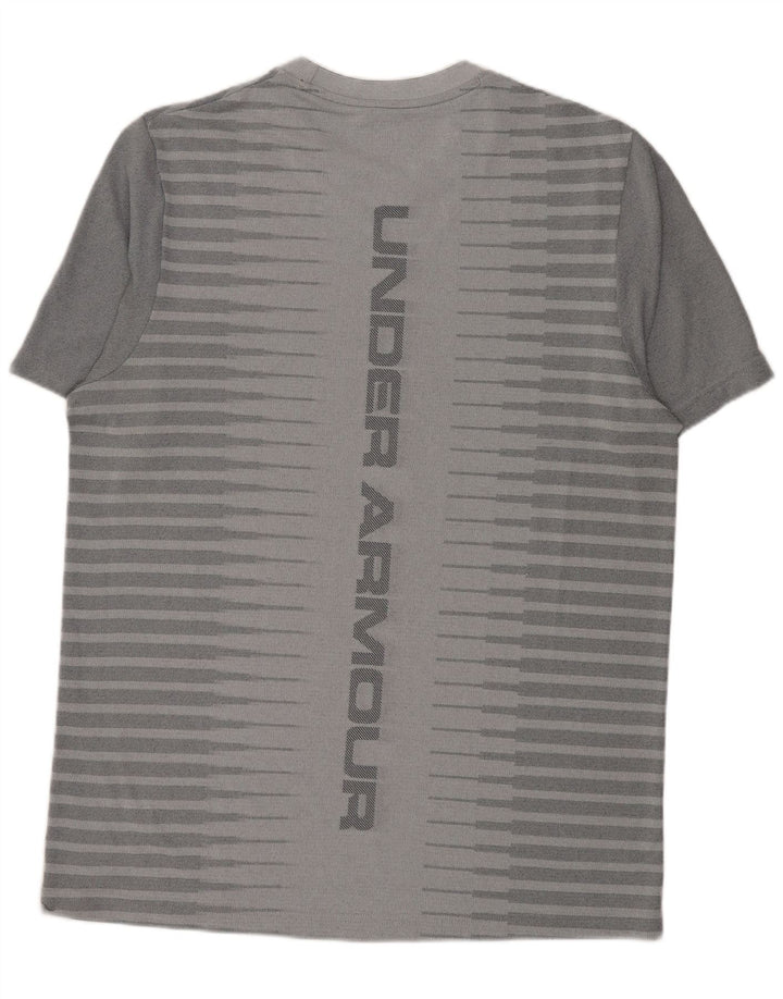 Tricou grafic Under Armour pentru bărbați Top mare, gri cu dungi