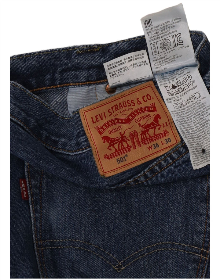Blugi drepti pentru bărbați Levi's 501, cu ajustare normală, W36 L30, bumbac albastru