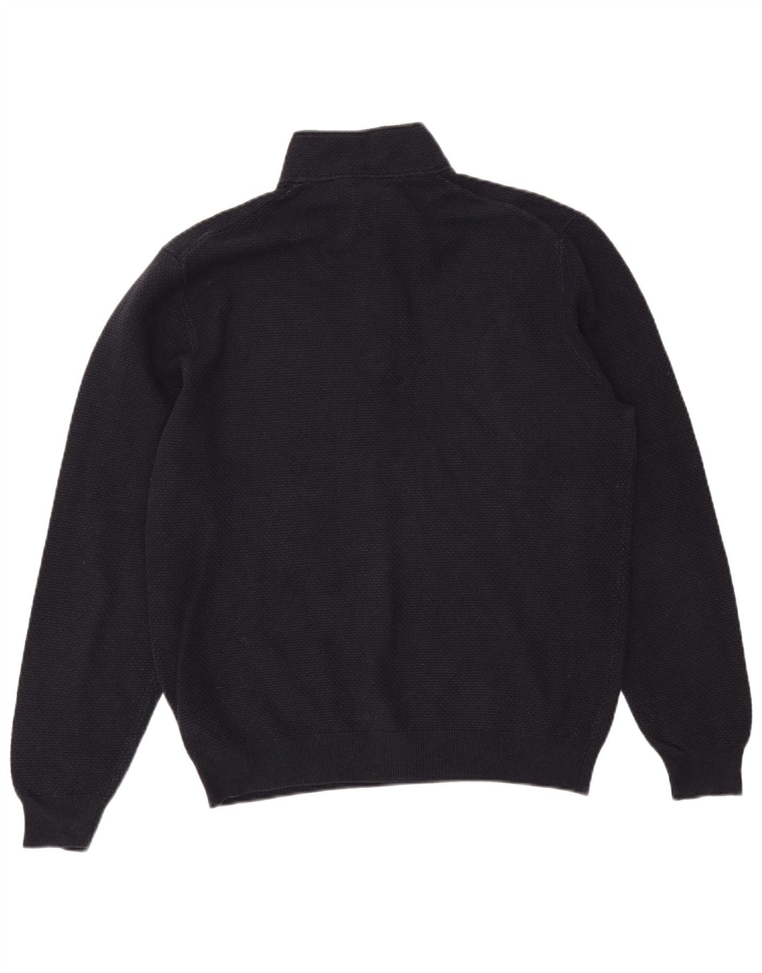 MASSIMO DUTTI Pulover pentru bărbați cu fermoar și gât, bumbac bleumarin 2XL