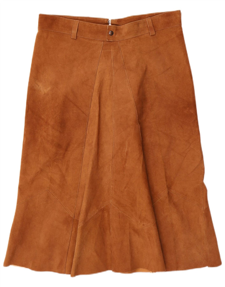 Fusta A-Line din piele intoarsa pentru femei VINTAGE W32 Maro mare