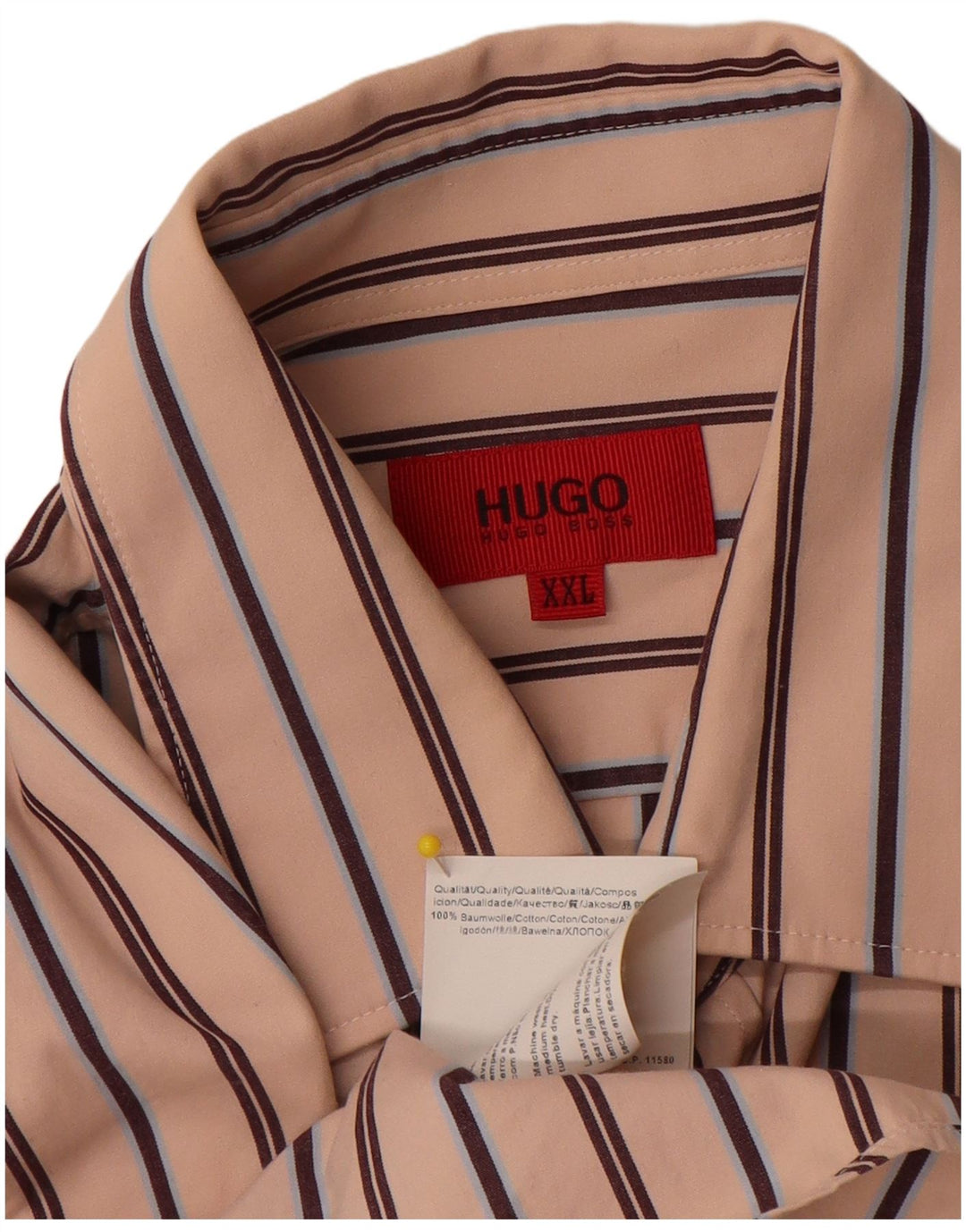 Cămașă pentru bărbați Hugo Boss 2XL, bumbac cu dungi bej