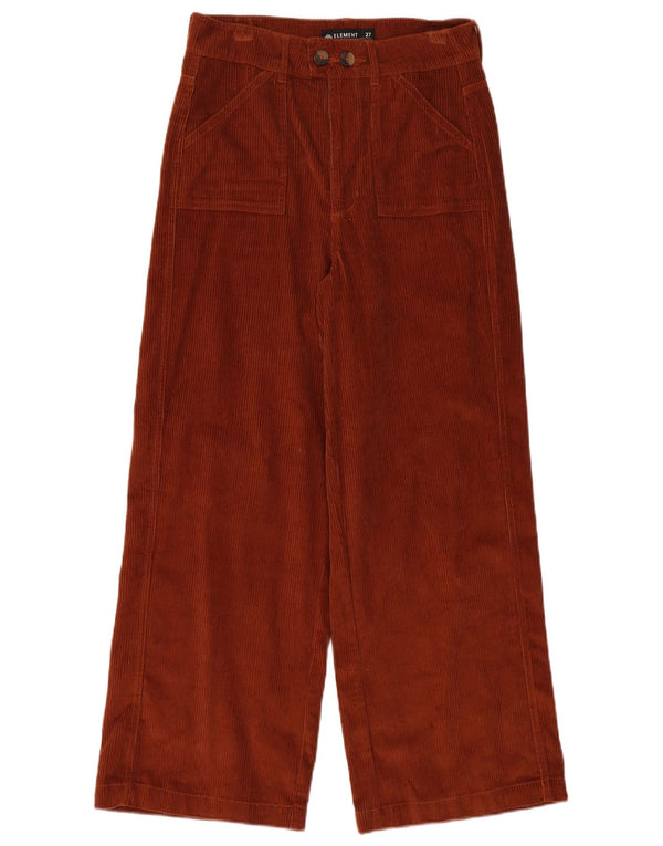 Pantaloni din velur lat pentru femei Element, talie înaltă, L27 L27, bumbac maro