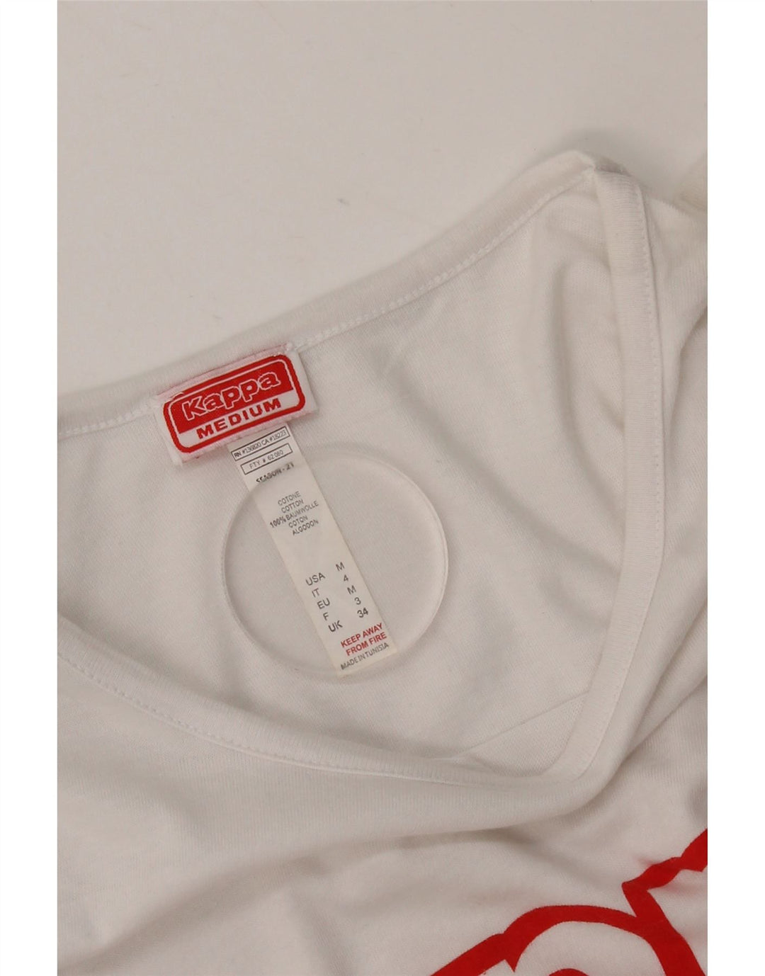 Tricou grafic Kappa pentru femei Top UK 14 Medium White Bumbac