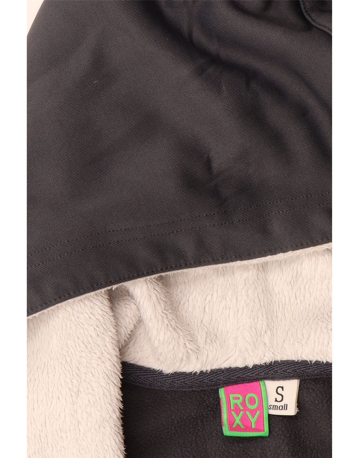 ROXY Womens Zip Hoodie Sweater UK 10 Small Multicoloured Striped Polyester Vintage Roxy and Second-Hand Roxy from Messina Hembry 