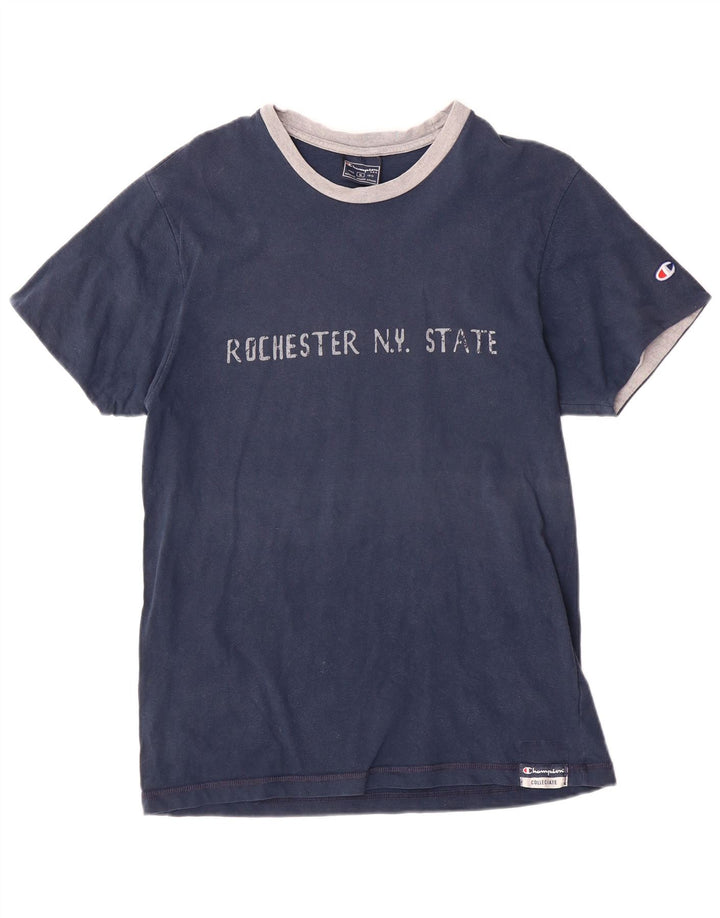 Tricou grafic pentru bărbați CHAMPION NY Rochester Top mediu din bumbac bleumarin