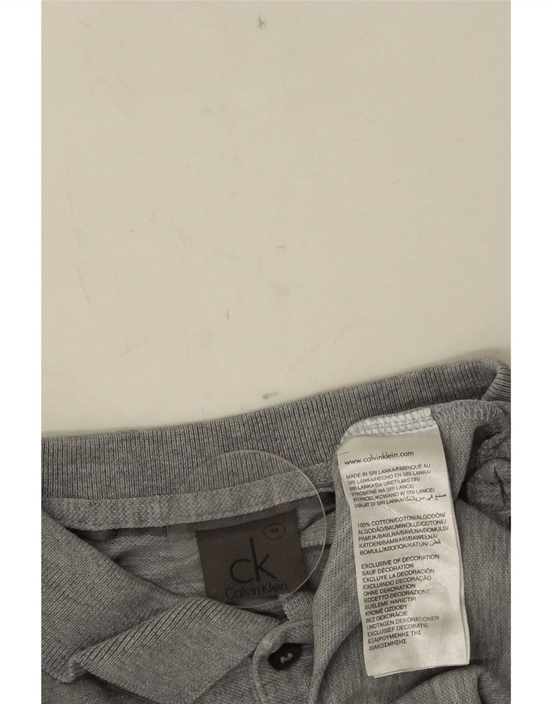 Cămașă polo Calvin Klein pentru bărbați, bumbac gri mediu