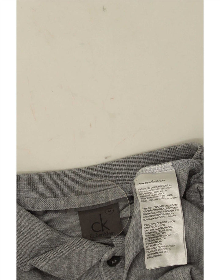 Cămașă polo Calvin Klein pentru bărbați, bumbac gri mediu