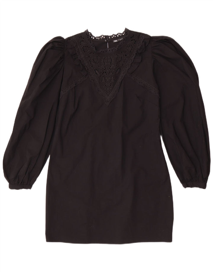 Rochie schimbătoare cu mânecă lungă pentru femei Zara UK 14 mare neagră