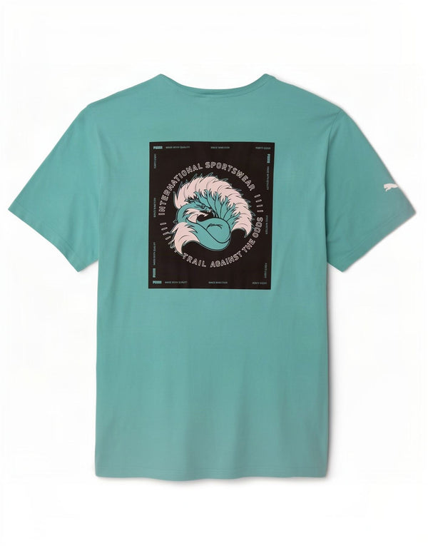 Tricou grafic Puma pentru bărbați Top XL din bumbac turcoaz