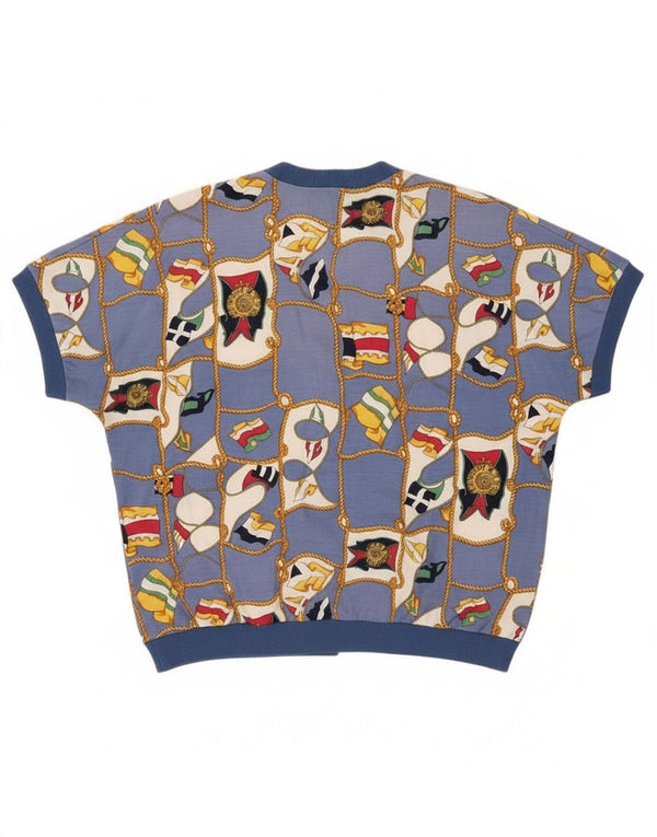 Cardigan cu mânecă scurtă cu model abstract pentru femei Ennedi IT 46 Large Blue