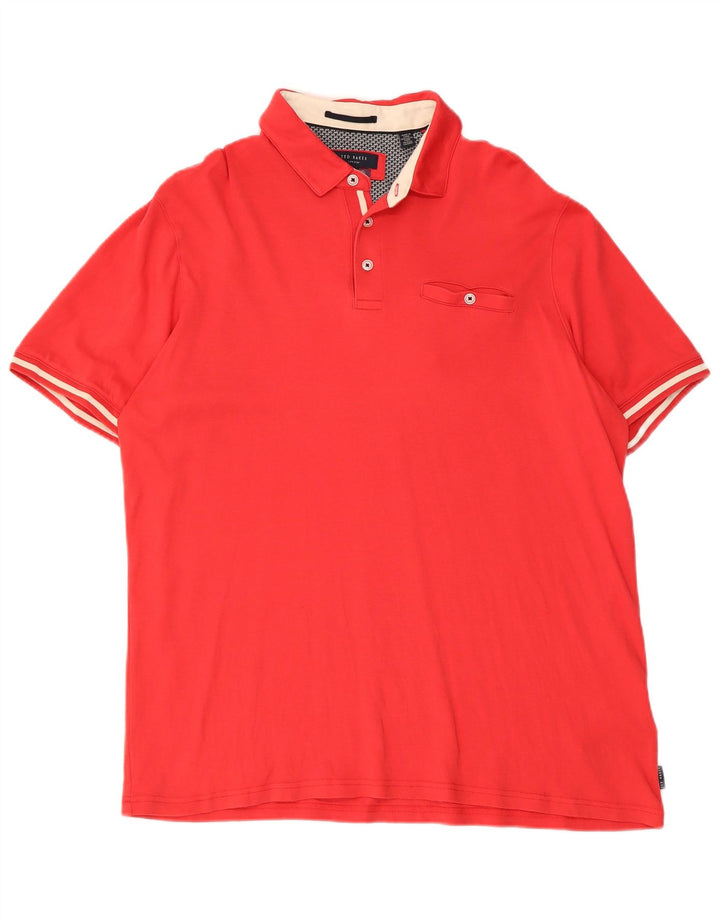 Tricou polo pentru bărbați Ted Baker Mărimea 5 XL Bumbac roșu