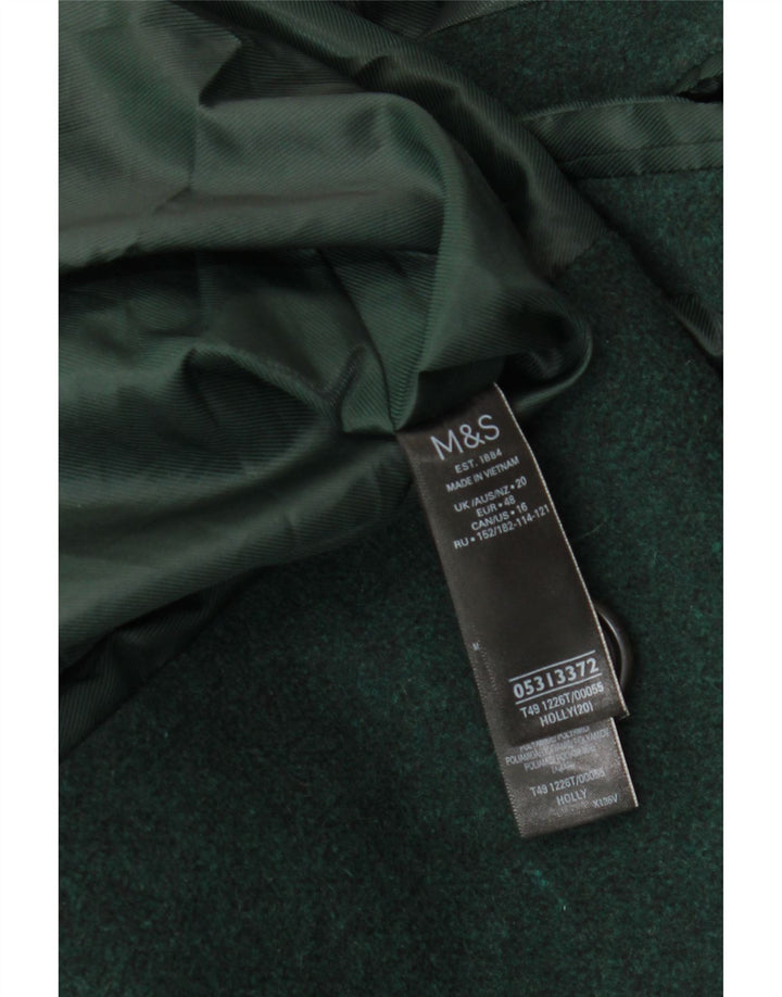 Palton dublu pentru femei Marks & Spencer UK 20 2XL Lână verde
