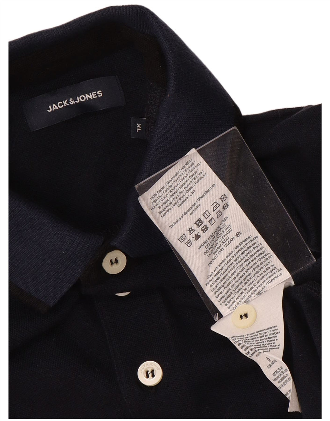 Cămașă polo pentru bărbați JACK & JONES XL Bumbac bleumarin