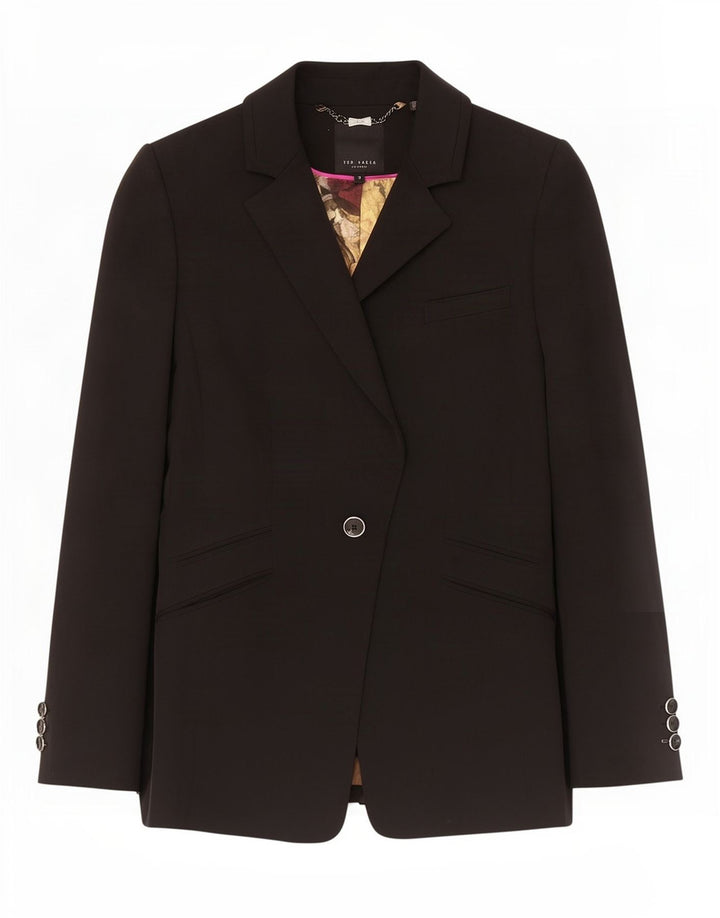 Jachetă Ted Baker pentru femei, cu 1 nasture, mărimea 3, poliester negru mediu