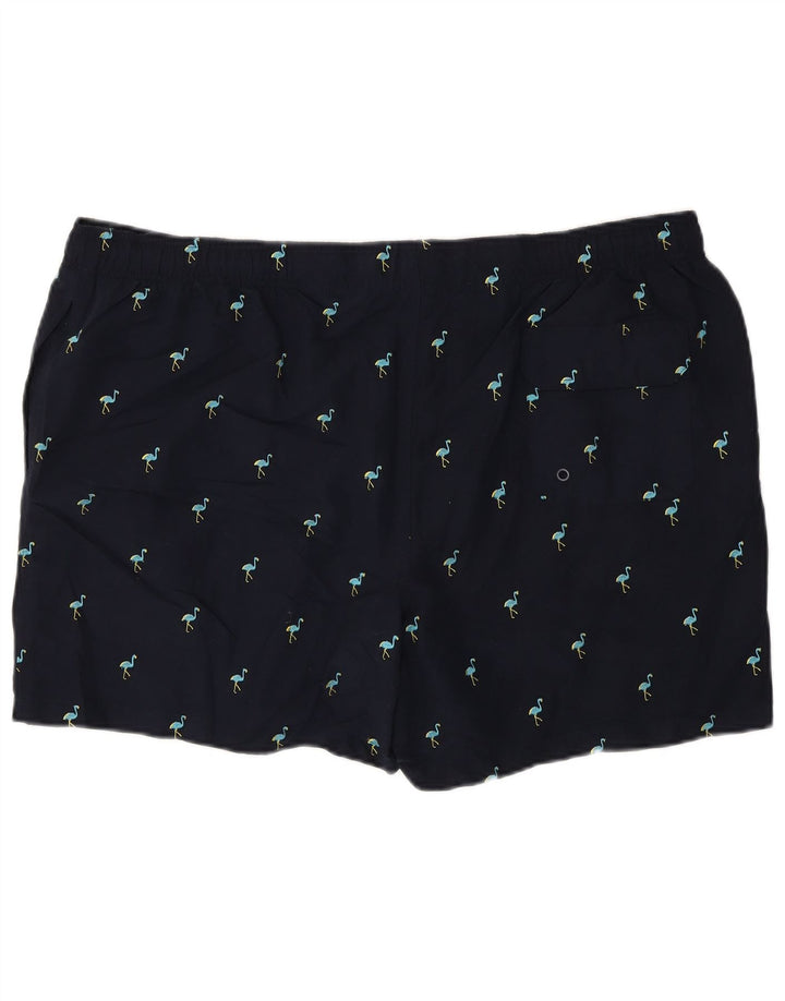 MARKS & SPENCER Mens Swimming Shorts 3XL  Navy Blue Animal Print Polyester