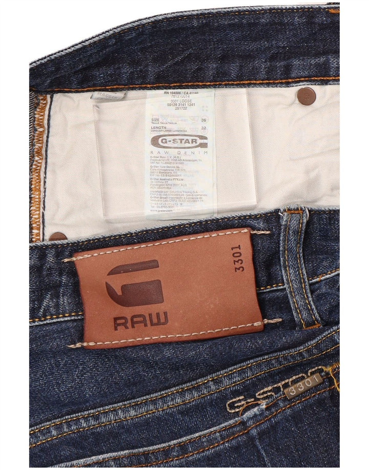 Blugi G-Star 3301 drepte pentru bărbați W36 L32 Bumbac albastru