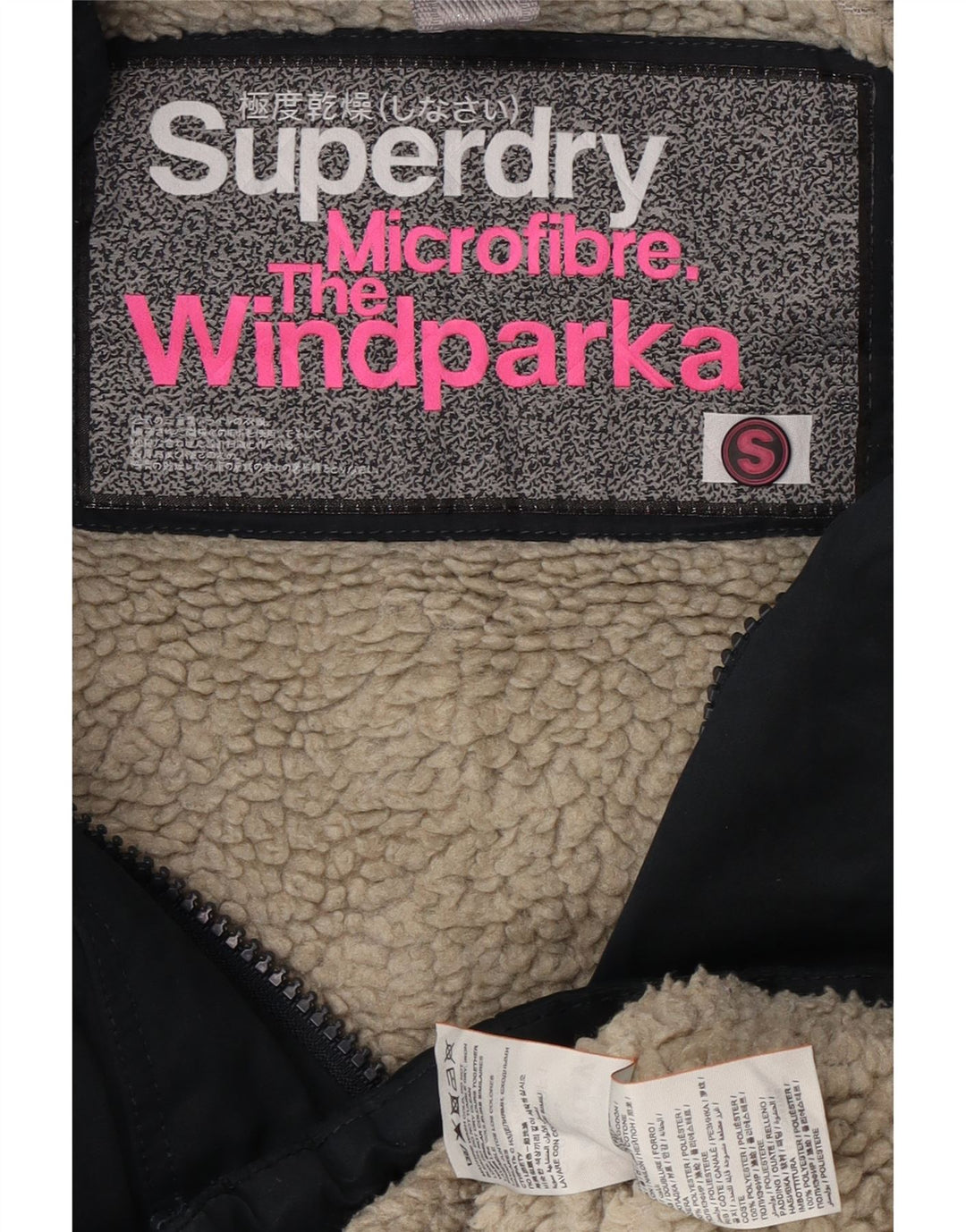Jachetă Windbreaker cu grafică Superdry pentru femei UK 10 Small Bleumarin