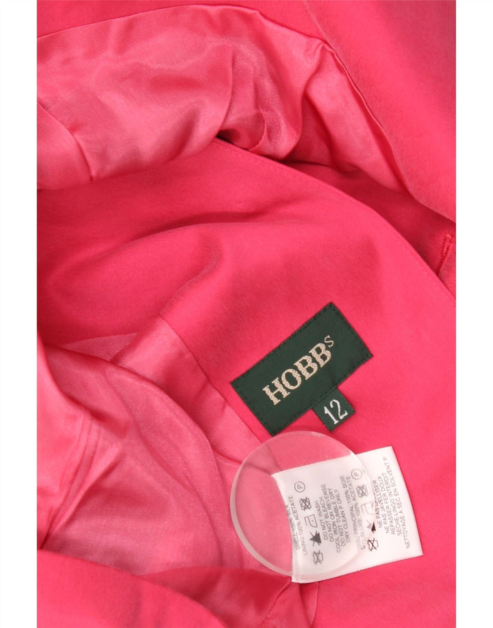 Jachetă Hobbs pentru femei Crop 3 Button Blazer UK 12 Medium Pink Mătase