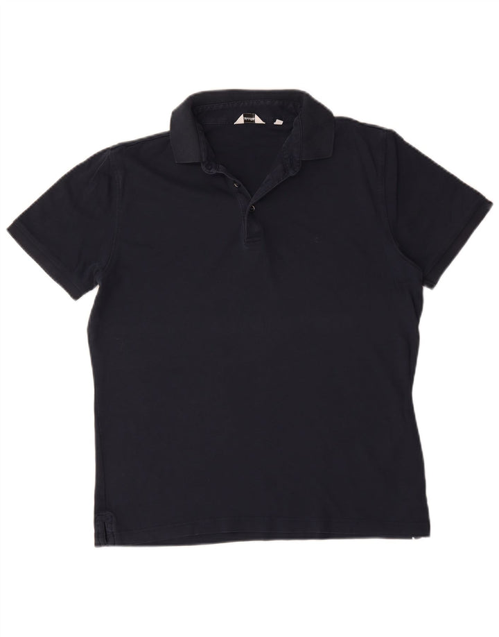 Cămașă polo Calvin Klein pentru bărbați, bumbac albastru bleumarin mediu