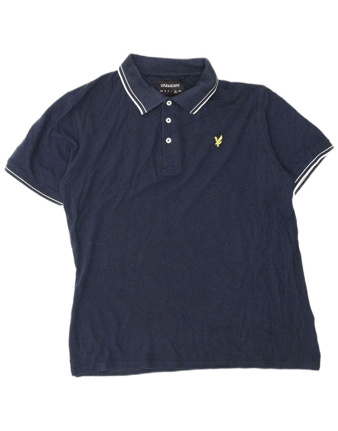 Tricou polo pentru bărbați Lyle & Scott XL, bumbac bleumarin