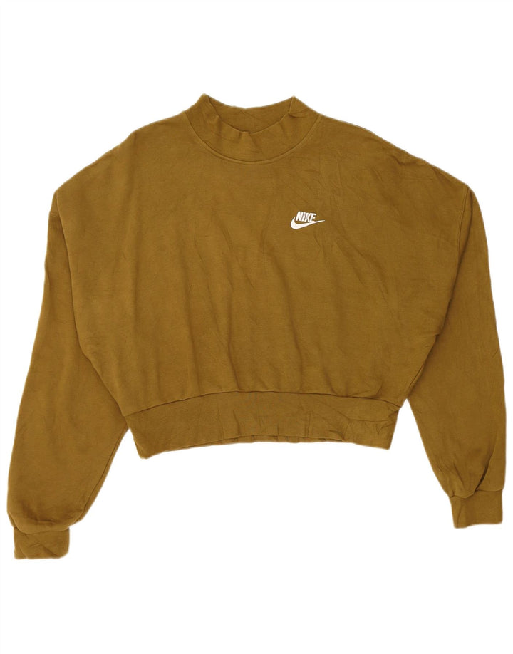 Pulover NIKE Crop Oversized pentru femei UK 14 Bumbac kaki mediu