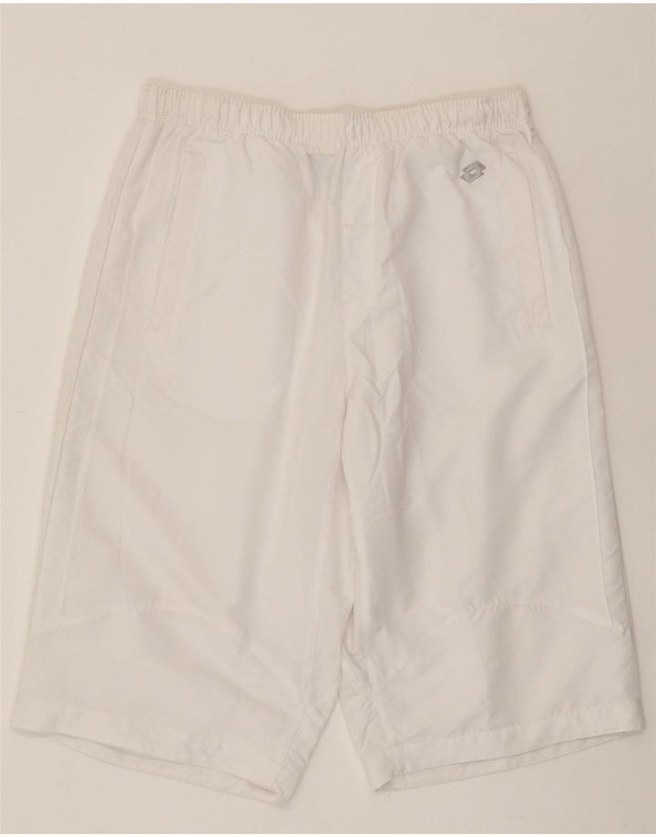 Pantaloni scurti sport pentru bărbați Lotto UK 40/42 Poliester alb mare